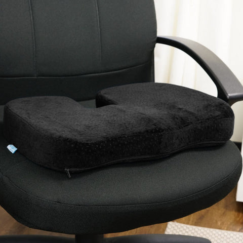 Image of Aurora Health & Beauty Black Memory Foam Coccyx Seat Cushion - Decor Dynamics