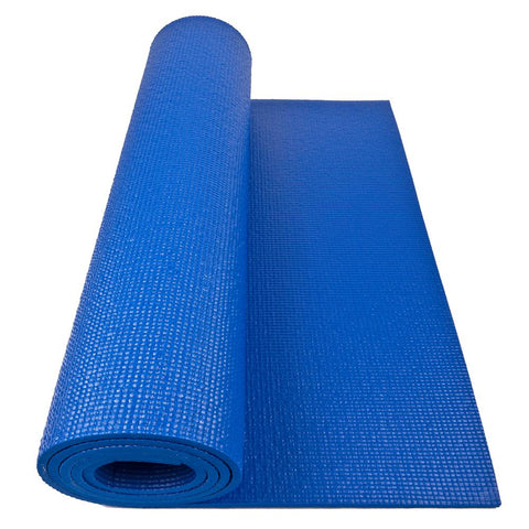 Image of Double Thick Yoga Mat W/ Wall Chart- Sapphire Blue - 7mm thick - Decor Dynamics