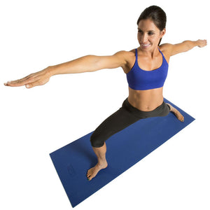 Double Thick Yoga Mat W/ Wall Chart- Sapphire Blue - 7mm thick - Decor Dynamics