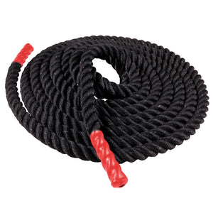40' Combat Rope with Training Manual - 1.5" Thick with Molded Handles - Black Poly - Decor Dynamics