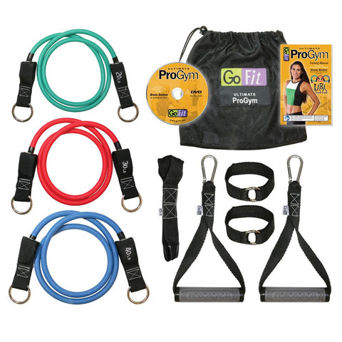 Image of Ultimate ProGym - 20,30 & 40LB Resistance Tubes, 2 handles, 2 leg straps, DVD & carry bag - Decor Dynamics