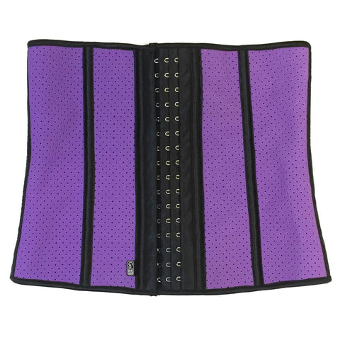 Image of GoFit Waist Away Corset Trimmer, Purple reinforced placket with durable 3-row-adjustable, stainless steel hooks. - Decor Dynamics