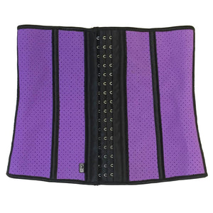 GoFit Waist Away Corset Trimmer, Purple reinforced placket with durable 3-row-adjustable, stainless steel hooks. - Decor Dynamics