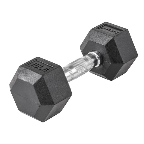 Image of Lifeline Hex Rubber Dumbbells - For Weight or Cross Training Workouts at Home or Gym - Decor Dynamics