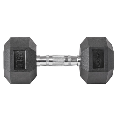 Image of Lifeline Hex Rubber Dumbbells - For Weight or Cross Training Workouts at Home or Gym - Decor Dynamics