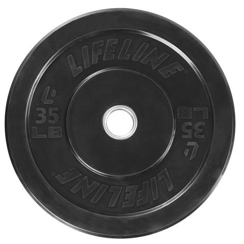 Lifeline Rubber Olympic Bumper Plates (Olympic bar-sized stainless steel collars) - has little to no bounce - Decor Dynamics
