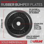 Image of Lifeline 205lb Rubber Bumper Plate Set - has little to no bounce - Decor Dynamics