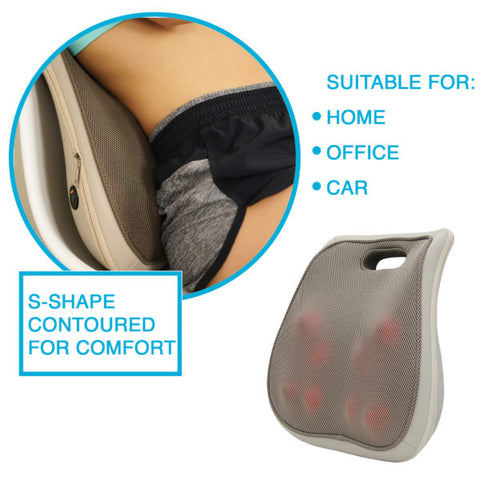 Image of Aurora Health & Beauty Lumbar Massager Cushion with 8 Massage Nodes - Decor Dynamics