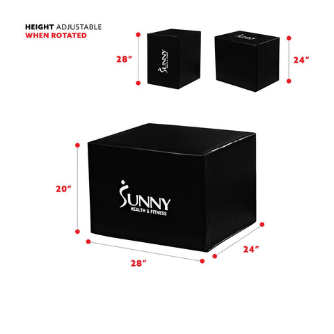 Image of Sunny Health & Fitness 3-in-1 Foam Plyo Box  - Portable with Slip-Resistant Surface - Decor Dynamics