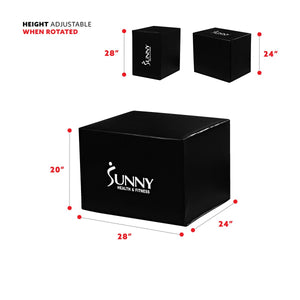 Sunny Health & Fitness 3-in-1 Foam Plyo Box  - Portable with Slip-Resistant Surface - Decor Dynamics