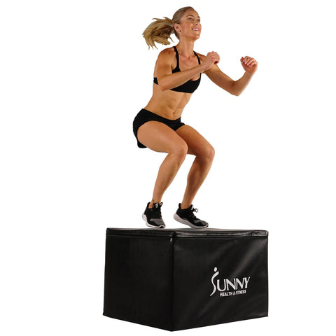 Image of Sunny Health & Fitness Foam Plyo Box with 3 in 1 Height Adjustment - 30"/24"/20" - Decor Dynamics