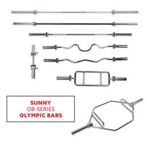 Sunny Health & Fitness 20" Olympic Single Dumbbell Handlebar with Ring Collars - Decor Dynamics