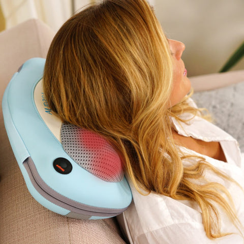 Aurora Health & Beauty Arc-Shaped Shiatsu Massager Pillow with 4 Rotating Massage Heads - Decor Dynamics