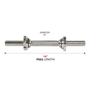 Sunny Health & Fitness 14 in Threaded Chrome Dumbbell Bar Pairs with Ring Collars - Decor Dynamics