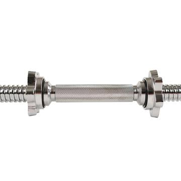 Image of Sunny Health & Fitness 14 in Threaded Chrome Dumbbell Bar Pairs with Ring Collars - Decor Dynamics