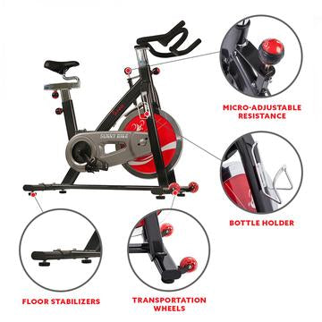 Image of Sunny Health & Fitness SF-B1002 Belt Drive Indoor Cycling Bike - Decor Dynamics