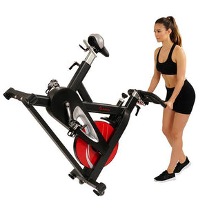 Sunny Health & Fitness Evolution Pro Magnetic Belt Drive Indoor Cycling Bike, High Weight Capacity, Heavy Duty Flywheel - Decor Dynamics