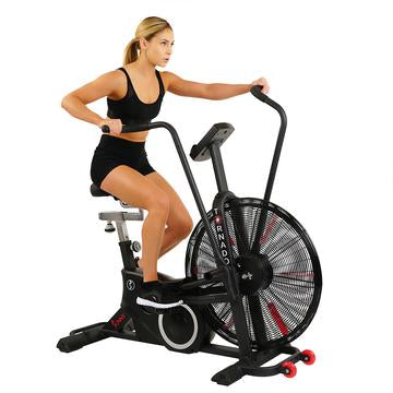 Image of Sunny Health & Fitness Exercise Fan Bike with Bluetooth and Heart Rate Compatibility - Tornado LX Air Bike - Decor Dynamics