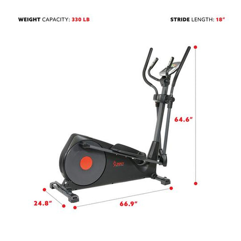 Image of Sunny Health & Fitness Pre-Programmed Elliptical Trainer-eliminates stain from hips, ankles, knees and have a 300lb weight capacity - Decor Dynamics
