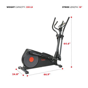 Sunny Health & Fitness Pre-Programmed Elliptical Trainer-eliminates stain from hips, ankles, knees and have a 300lb weight capacity - Decor Dynamics