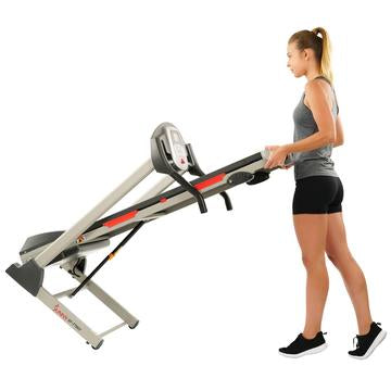 Image of Sunny Health & Fitness Electric Treadmill with 9 programs, manual incline, easy handrail controls & preset button speeds - Decor Dynamics