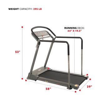 Image of Sunny Health & Fitness Recovery Walking Treadmill with Low Profile Deck and Multi-Grip Handrails for Mobility/Balance Support - Decor Dynamics